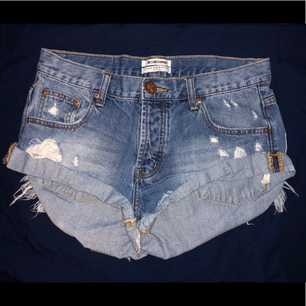 One Teaspoon Bandit shorts in Blue Malt